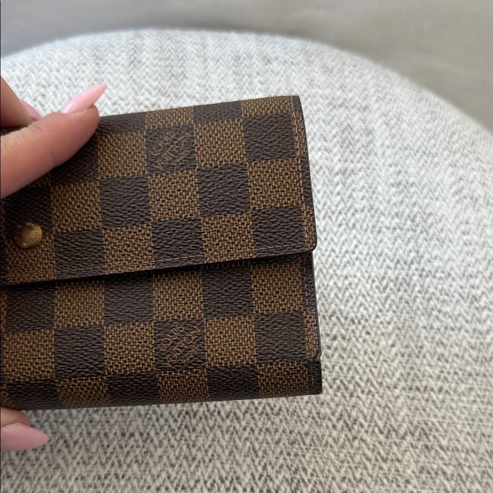 Louis Vuitton Brown Damier Ebene tri fold Wallet
